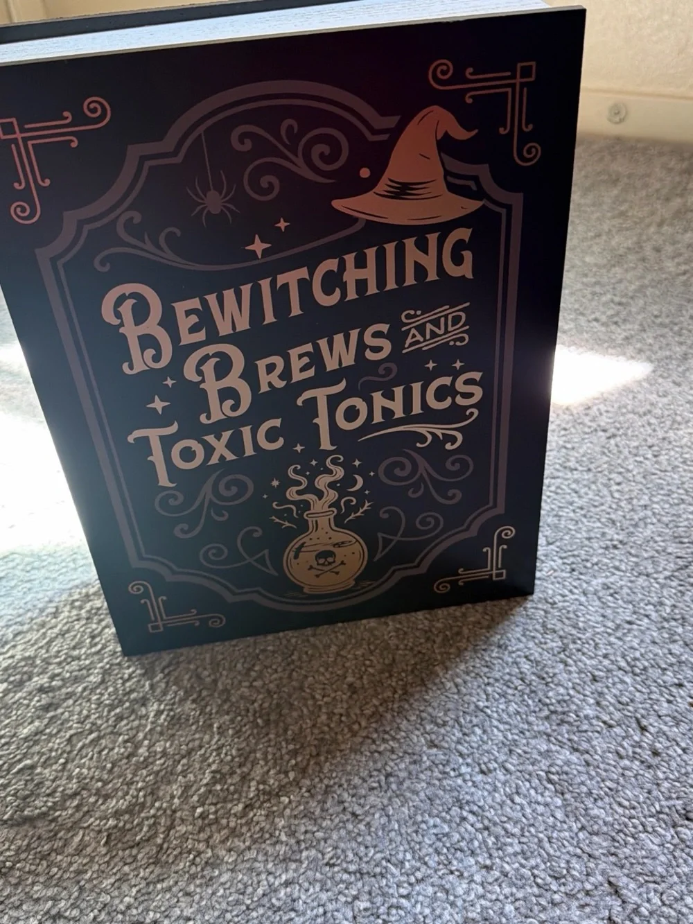 Halloween Bewitching Brews and Toxic Tonics Wood Book Decor